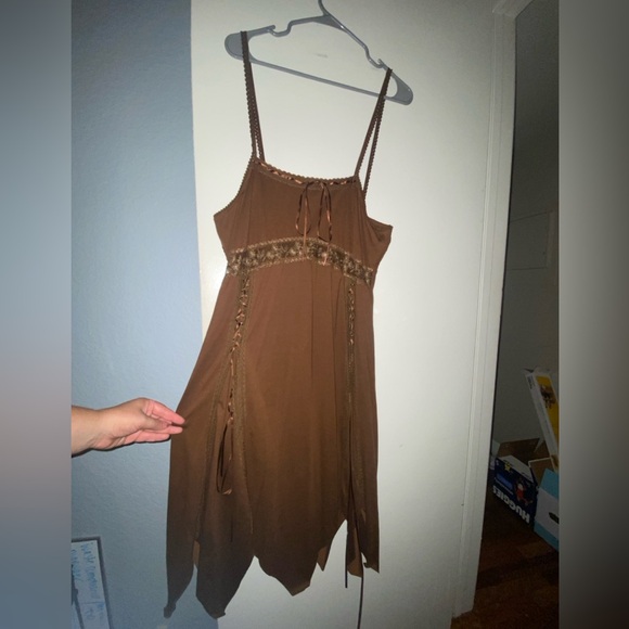 Fairycore Brown Lace Dress - Picture 3 of 13